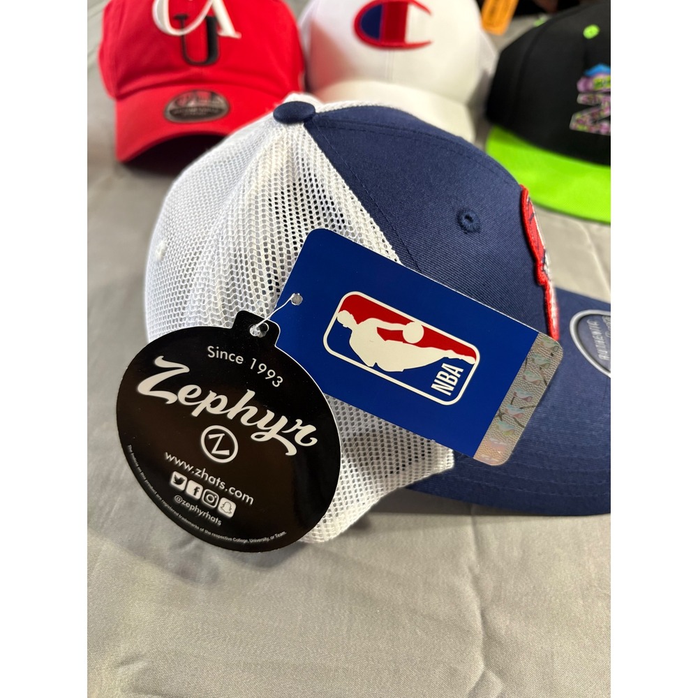 Zephyr NBA‎ Los Angeles Clippers Snapback Trucker Hat Navy Blue White Mesh Cap - Picture 4 of 6